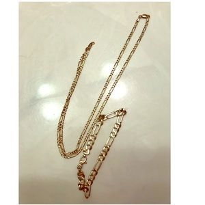 14KT gold necklace and bracelet (Italian)